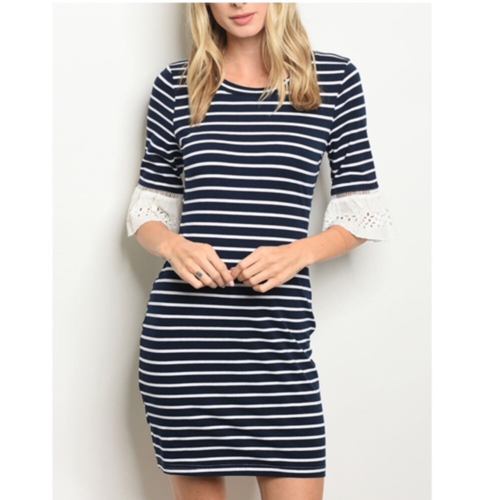 Navy striped dress